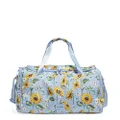 Vera Bradley Women's Recycled Lighten Up Reactive Travel Duffle Bag, Sunflower Sky, One Size