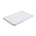 KitchenAid Classic Plastic Cutting Board with Perimeter Trench and Non Slip Edges, Dishwasher Safe, 12 inch x 18 inch, White and Gray