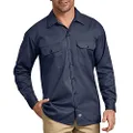 Dickies Men's Long Sleeve Work Shirt, Navy, Medium