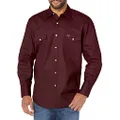 Wrangler Men's Authentic Cowboy Cut Work Western Long-Sleeve Firm Finish Shirt,Red Oxide,X-Large