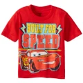 Disney Cars Little Boys' Toddler Built for Speed Toddler T-Shirt, Red, 2T