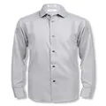 Calvin Klein Boys' Long Sleeve Sateen Dress Shirt, Style with Buttoned Cuffs & Shirttail Hem, Grey, 8