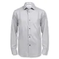 Calvin Klein Boys' Long Sleeve Sateen Dress Shirt, Style with Buttoned Cuffs & Shirttail Hem, Grey, 16