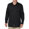Dickies Men's Long Sleeve Flex Twill Work Shirt, Black, Large