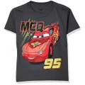 Disney Freeze Boys' Little Boys' Cars Lightning McQueen T-Shirt, 95 Charcoal, Medium-5/6