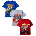 Freeze Children's Apparel Nickelodeon Boys' Little Boys' Blaze and Monster Machines 3 Pack T-Shirt Bundle, Athletic Heather/Red/Royal, L-7