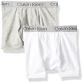 Calvin Klein Boys' Assorted Boxer Briefs (Pack of 2), 2 Pack - Heather Grey, White Classic Band, Small