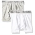 Calvin Klein Boys' Assorted Boxer Briefs (Pack of 2), 2 Pack - Heather Grey, White Classic Band, Small