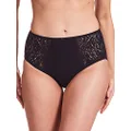 KAYSER Womens Cotton & Stretch Corded Lace Full Briefs, Black, 16 US