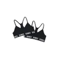 Bonds Girls’ Underwear Seamless Racer Crop - 2 Pack, Black (2 Pack), 14/16