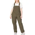 Dickies Women's Plus Relaxed Fit Straight Leg Bib Overalls, Rinsed Moss Green, 18 Plus