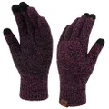 Winter Touchscreen Gloves for Men Women Anti-Slip Touch Screen Warm Lined Knit, Rose Red, X-Large