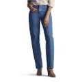 LEE Women's Missy Relaxed Fit All Cotton Straight Leg Jean, aero, 14