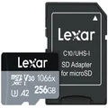 Lexar 256GB Professional 1066x Micro SD Card w/SD Adapter, UHS-I, U3, V30, A2, Full HD, 4K, Up to 160/120 MB/s, for Action Cameras, Drones, Smartphones, Tablets, Nintendo-Switch (LMS1066256G-BNANU)