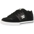 DC Men's Pure Action Skate Shoe, black/black/white, 8 D D US