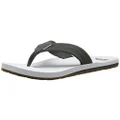 Quiksilver Men's Carver Suede 3 Point Flip Flop Athletic Sandal, Grey/White/Grey, 7
