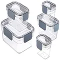 Amazon Basics Tritan 10 Piece (5 Containers and 5 Lids) Locking Food Storage Container - Clear