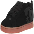 DC Men's Court Graffik Casual Low Top Skate Shoe Sneaker, Black/Dark Chocolate, 9