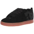 DC Men's Court Graffik Casual Skate Shoe, Black/Dark Chocolate, 9 US