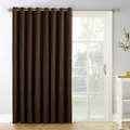Sun Zero Easton Blackout Patio Door Curtain Panel, 100" x 84", Chocolate Brown