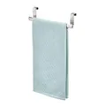 InterDesign Axis Over Door Towel Bar, Small Stainless Steel Towel Rack, Towel Holder for The Home, Silver