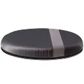 HealthSmart Swivel Seat Cushion assists with 360 degree turns to facilitate transitions to sitting or standing, Black with Gray Stripe, 12.5 Inches in Diameter