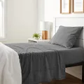 Amazon Basics Cotton Jersey Bed Sheet Set - Twin, Dark Gray