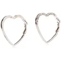 GUESS Heart Shaped Clutchless Hoop Earrings, One Size, Crystal