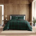 Eddie Bauer - Twin Comforter Set, Cotton Reversible Bedding with Matching Sham, Stylish Plaid Home Decor (Woodland Tartan Green, Twin)