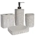 Sweet Home Collection Bathroom Accessories Unique Collections Modern Classic Contemporary Decorative Beautiful Designs Bath Shower Tub Décor, 4 Piece Set(Pack of 1), Avalon