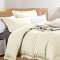 Ramesses 400 Thread Count Antibacterial Bamboo Egyptian Cotton Quilt Cover Set, King, Eggnog