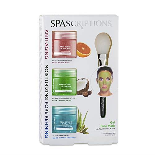 Spascriptions Anti-Aging, Moisture and Pore Refining Gel Masks with Applicator, 3 count