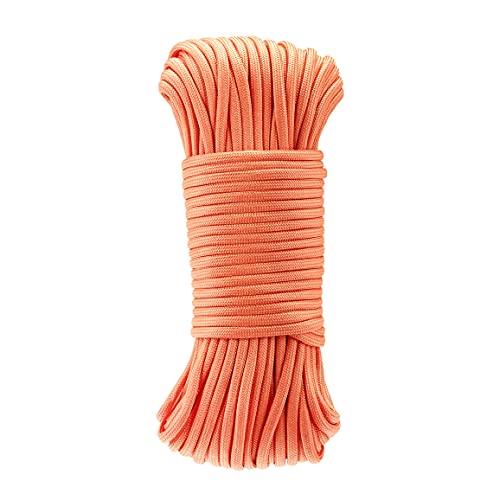 Amazon Basics 550 Type III Paracord, 7-Strand Core, High Strength - 5/32 Inch x 100 Foot (4mm x 30m), Orange