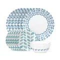Corelle Global Collection Vitrelle 18-Piece Dinnerware Set, Triple Layer Recycled Glass, Lightweight Eco-Friendly Round Plates and Bowls Set, Northern Pines