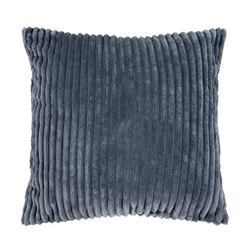 Bambury Channel Square Cushion, Steel Blue