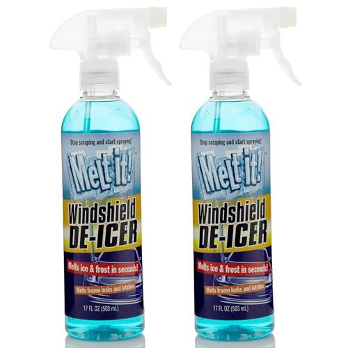 Melt it! Windshield De-Icer. Instantly Melts Ice and Frost in Seconds for Windshields, Windows, Mirrors, Key Locks, Latches and More. No Scraping Or Chipping. 17Fl Oz. (Two - 17 Oz)