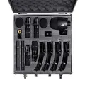 Stage Right Monoprice 7-Piece Drum and Instrument Mic Kit, with Mounts and Case, Balanced XLR Connections - Series