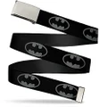Buckle-Down Unisex-Adult's Web Belt, Batman Shield Black/Gray, 1.5-inch Width