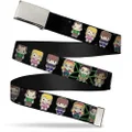 Buckle-Down Unisex-Adult's Web Belt The Big Bang Theory 1.25", Chibi Characters/Atom/Stars, Wide-Fits up to 42" Pant Size