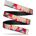 Buckle-Down Unisex-Adult's Web Belt, Porky Pig Expressions Red, 1.5-inch Width