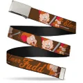 Buckle-Down Unisex-Adult's Web Belt, Elmer Fudd with Poses Brown, 1.25-inch Width