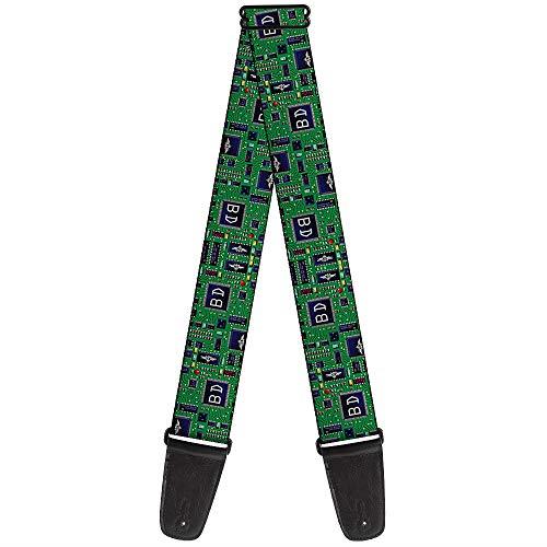 Buckle-Down Premium Guitar Strap, Circuit Board, 29 to 54 Inch Length, 2 Inch Wide