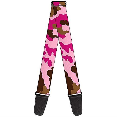 Buckle-Down Premium Guitar Strap, Camouflage Pink, 29 to 54 Inch Length, 2 Inch Wide