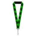 Buckle-Down Lanyard, Palm Trees and Rings Green/Black, 22 Inch Length x 1 Inch Width