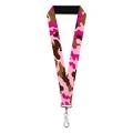 Buckle-Down Lanyard, Camouflage Pink, 22 Inch Length x 1 Inch Width
