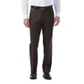 Haggar Mens Premium No Iron Classic Fit Expandable Waist Flat Front Casual Pants, Chocolate, 34W X 30L US