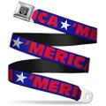 Buckle-Down Seatbelt Buckle Belt, Merica Star Blue/Red/White, X-Large, 32 to 52 Inches Length, 1.5 Inch Wide