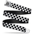 Buckle-Down Seatbelt Buckle Belt, Checker Black/White, X-Large, 32 to 52 Inches Length, 1.5 Inch Wide