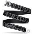 Buckle-Down Seatbelt Buckle Belt, I'm A Geek Glasses Grey/Black, Regular, 24 to 38 Inches Length, 1.5 Inch Wide