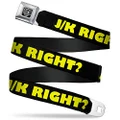 Buckle-Down Seatbelt Buckle Belt, JK Right Black/Yellow, Regular, 24 to 38 Inches Length, 1.5 Inch Wide